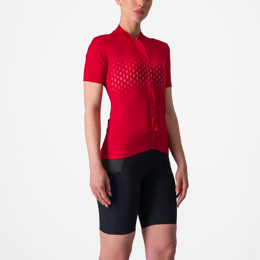 Castelli UNLIMITED SENTIERO 3 Women Jersey Red / Red | 7068-ZLOUW