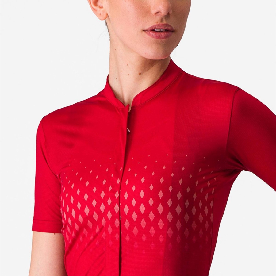 Castelli UNLIMITED SENTIERO 3 Women Jersey Red / Red | 7068-ZLOUW