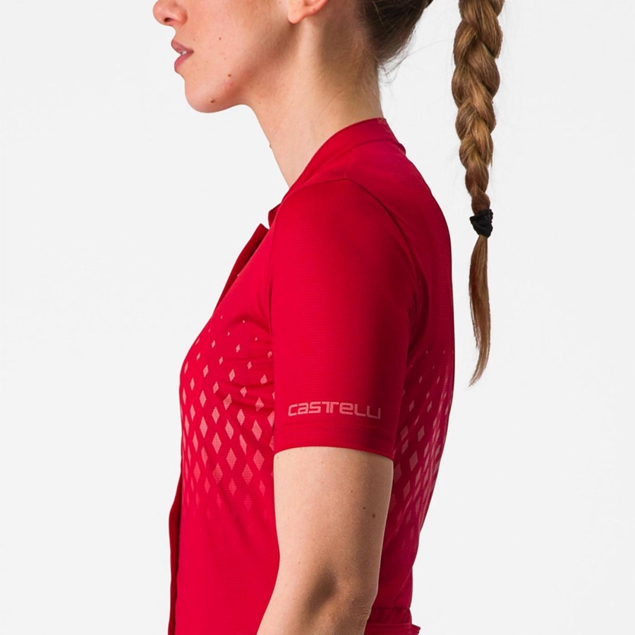 Castelli UNLIMITED SENTIERO 3 Women Jersey Red / Red | 7068-ZLOUW