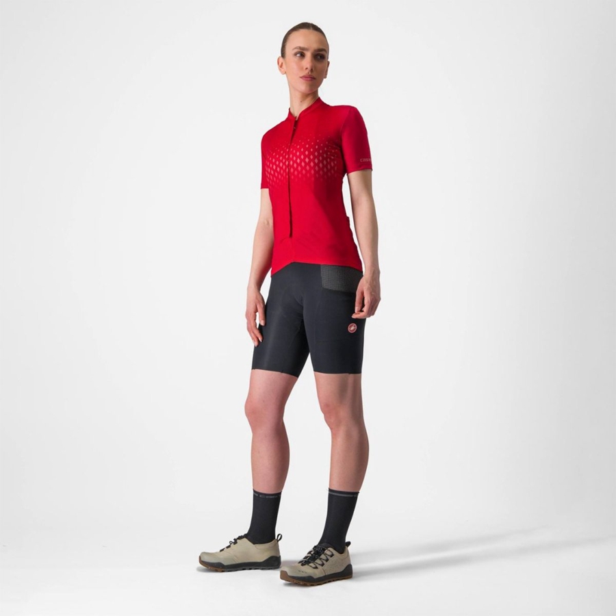 Castelli UNLIMITED SENTIERO 3 Women Jersey Red / Red | 7068-ZLOUW