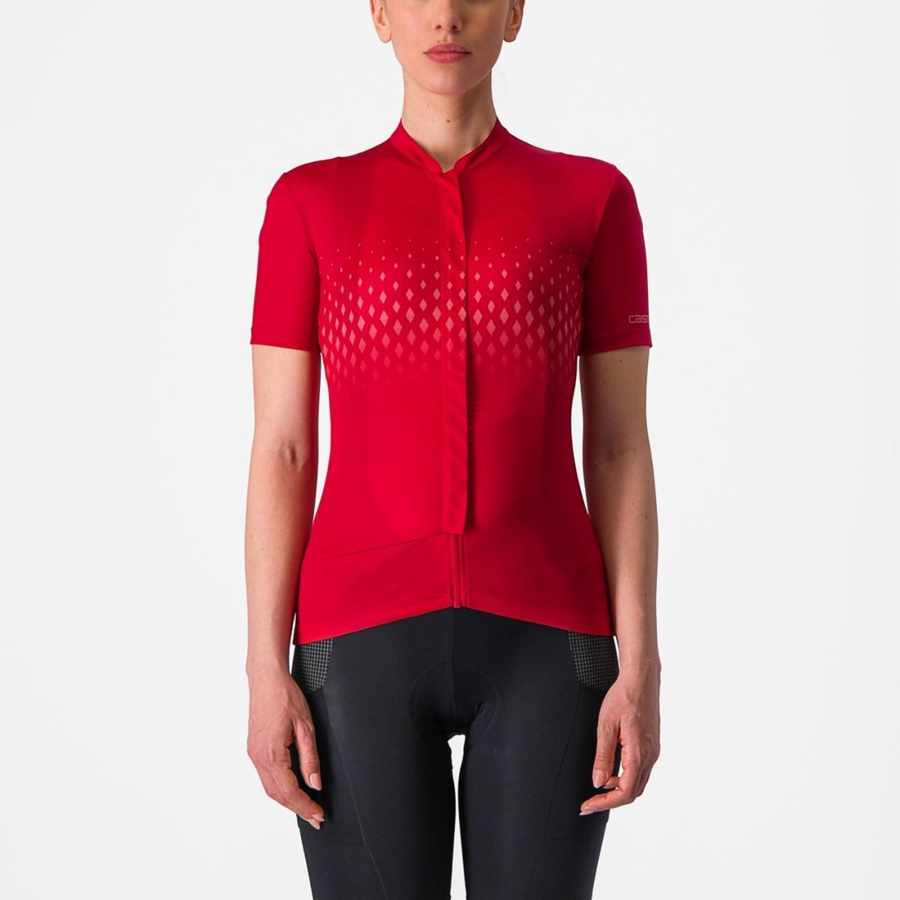 Castelli UNLIMITED SENTIERO 3 Women Jersey Red / Red | 7068-ZLOUW