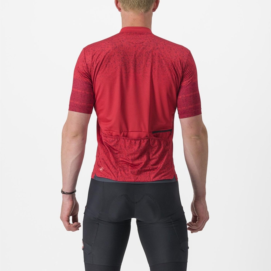 Castelli UNLIMITED TERRA Men Jersey Dark Red | 7320-SYUXG