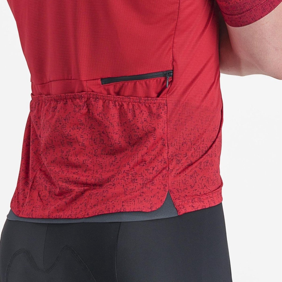 Castelli UNLIMITED TERRA Men Jersey Dark Red | 7320-SYUXG