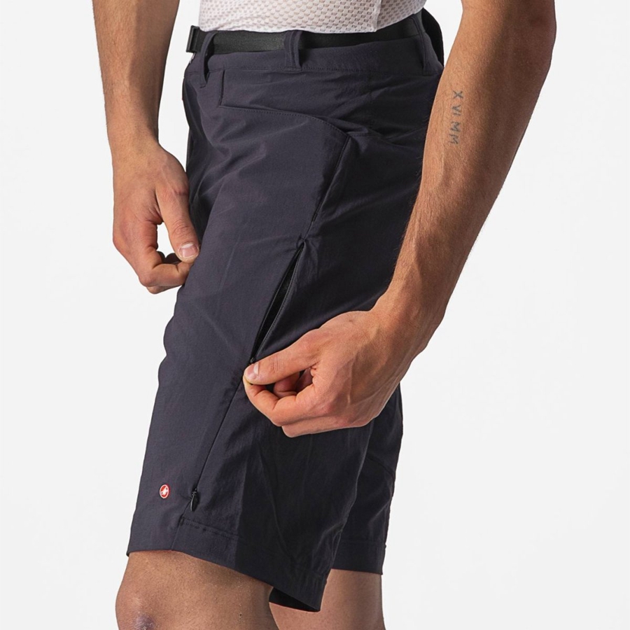 Castelli UNLIMITED TRAILGY Men Shorts Black | 9280-TPFXO