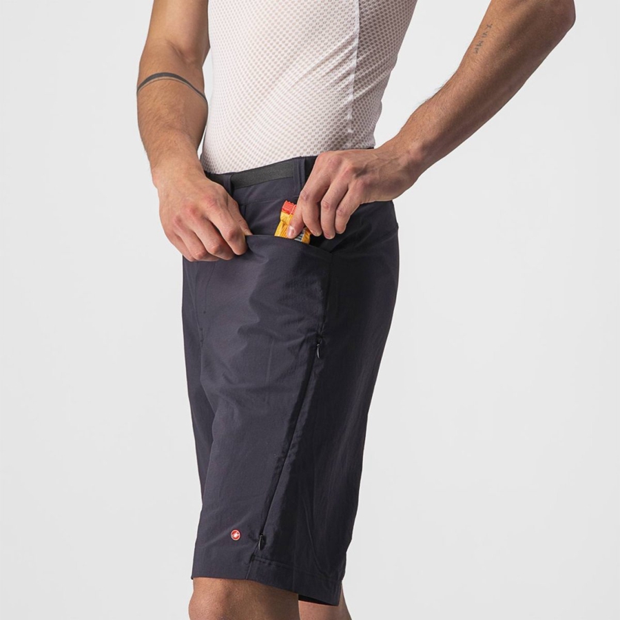 Castelli UNLIMITED TRAILGY Men Shorts Black | 9280-TPFXO