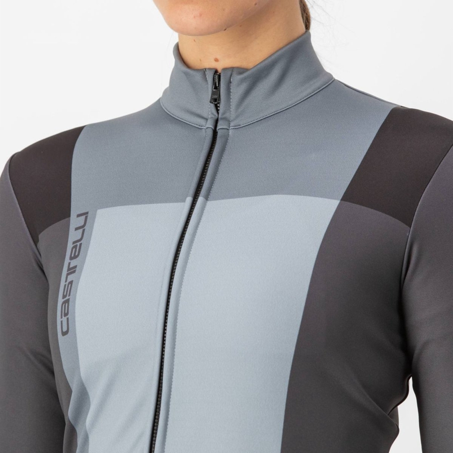 Castelli UNLIMITED W THERMAL Women Jersey Black / Grey | 6835-CJASG