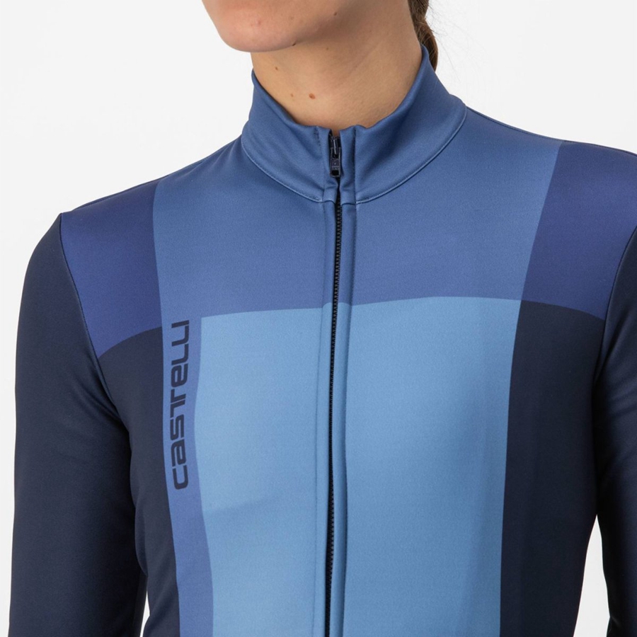 Castelli UNLIMITED W THERMAL Women Jersey Blue / Blue | 9086-TZNHW