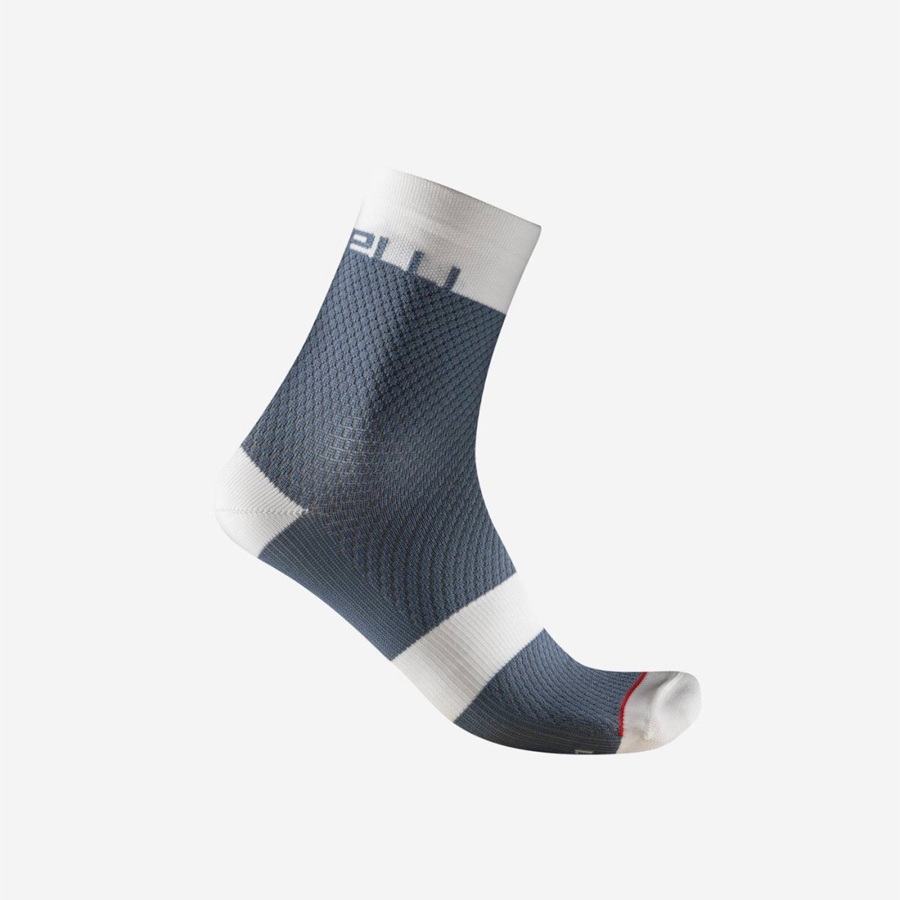 Castelli VELOCISSIMA 12 Women Socks Light Grey Blue / White | 4519-CSNFT