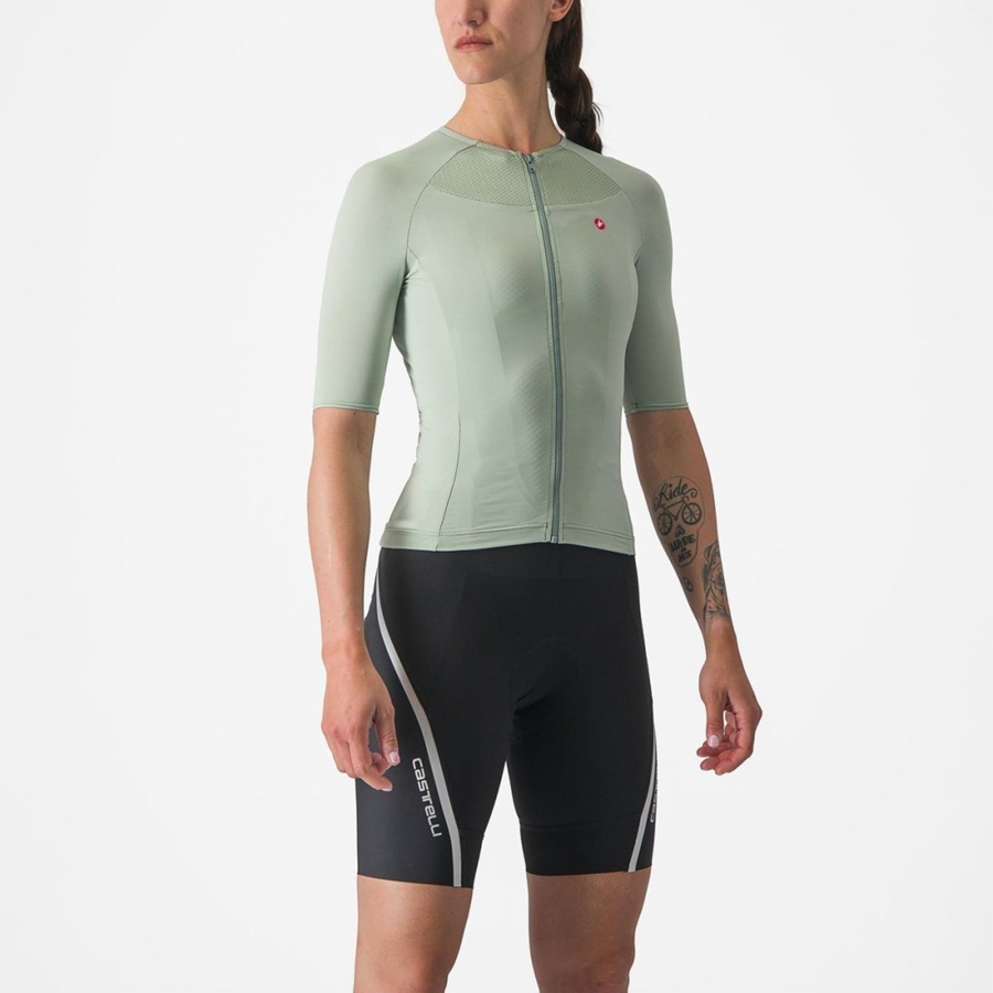 Castelli VELOCISSIMA 2 Women Jersey Green / Blue | 4032-NCLED