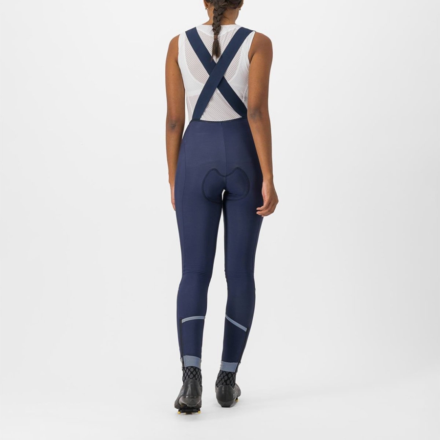 Castelli VELOCISSIMA DT Women Bib Tights Blue / Silver | 6385-FUOBK