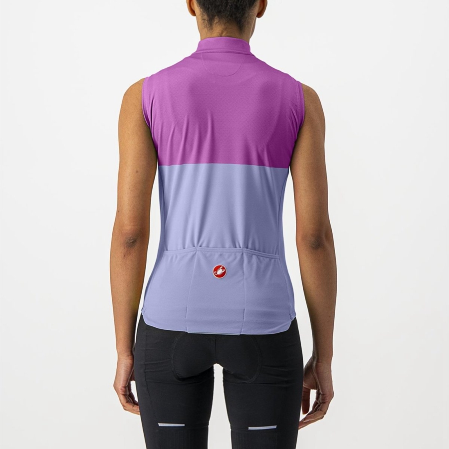 Castelli VELOCISSIMA SLEEVELESS Women Jersey Purple White | 1820-LVKAP