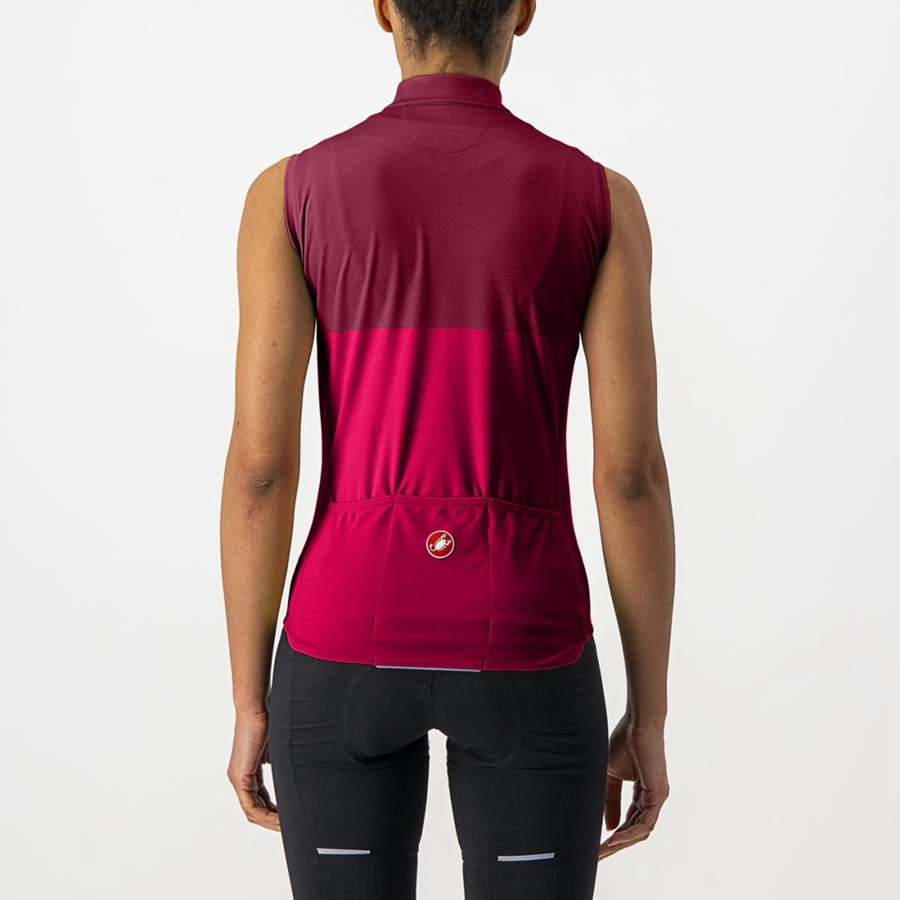 Castelli VELOCISSIMA SLEEVELESS Women Jersey Red / Burgundy | 1682-UCPZA