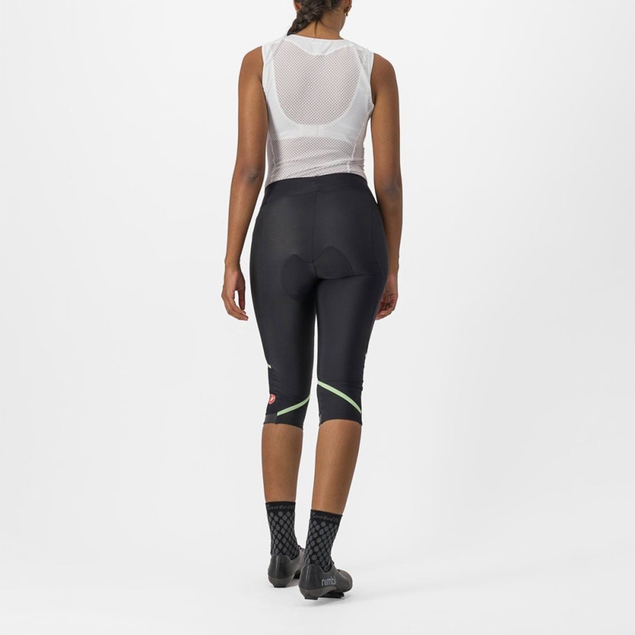 Castelli VELOCISSIMA THERMAL KNICKER Women Leggings Black / Mint / Black | 5673-VSMOT