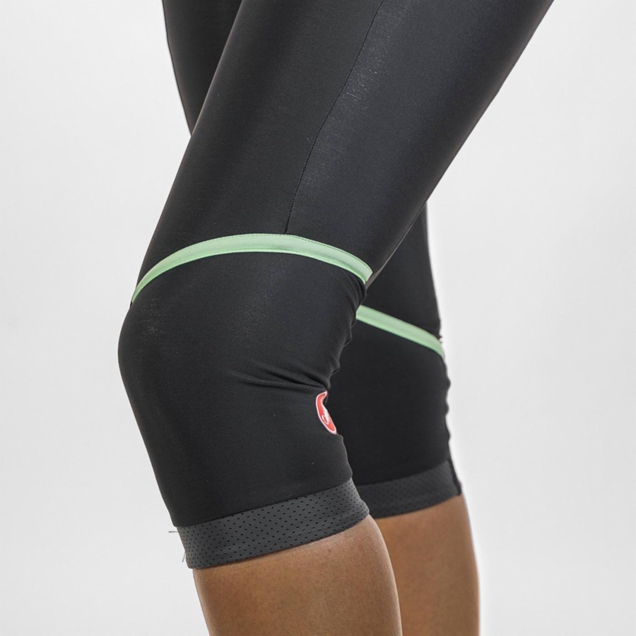 Castelli VELOCISSIMA THERMAL KNICKER Women Leggings Black / Mint / Black | 5673-VSMOT