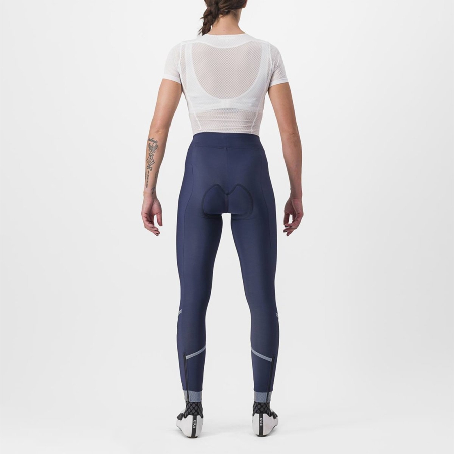 Castelli VELOCISSIMA THERMAL Women Leggings Blue / Silver | 6503-KNSXL