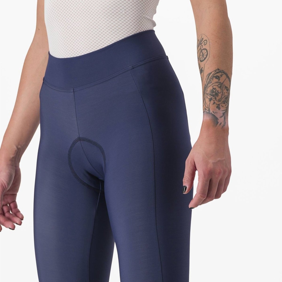 Castelli VELOCISSIMA THERMAL Women Leggings Blue / Silver | 6503-KNSXL