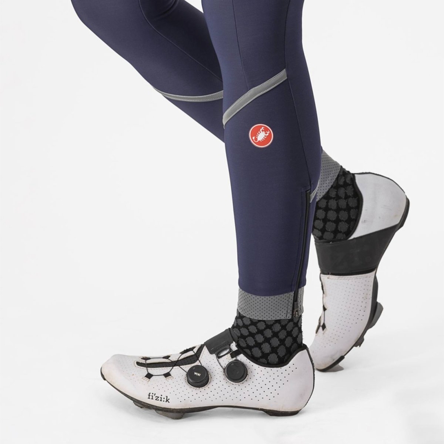 Castelli VELOCISSIMA THERMAL Women Leggings Blue / Silver | 6503-KNSXL