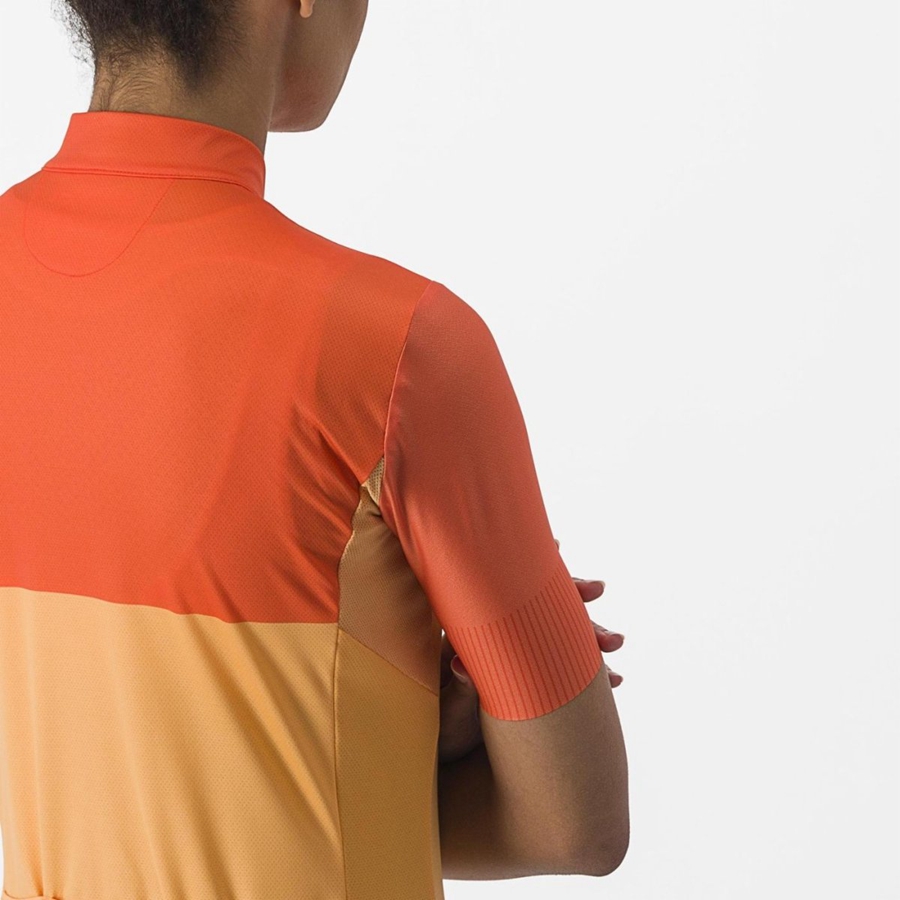 Castelli VELOCISSIMA Women Jersey Orange / Deep Red | 1825-PXBFR