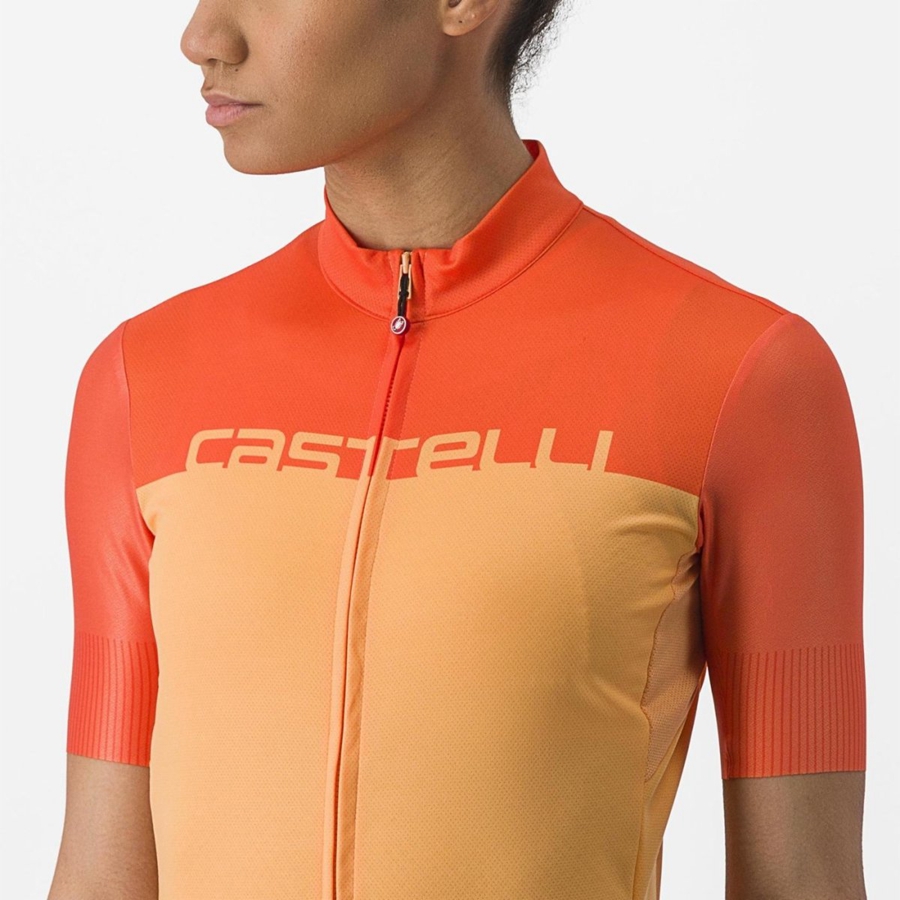 Castelli VELOCISSIMA Women Jersey Orange / Deep Red | 1825-PXBFR