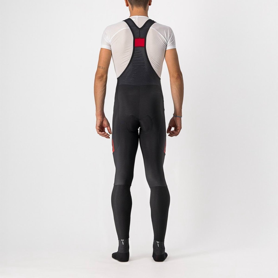 Castelli VELOCISSIMO 5 Men Bib Tights Black / Red | 4657-EFHMD