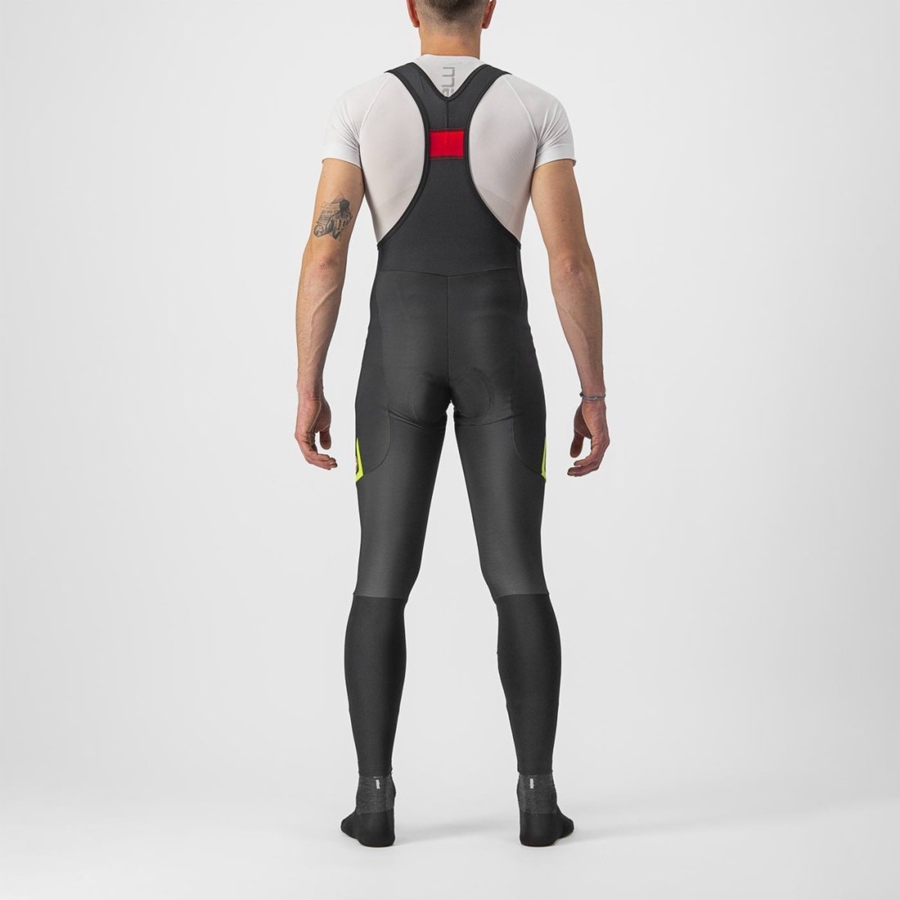 Castelli VELOCISSIMO 5 Men Bib Tights Black / Light Green | 5938-UPKIL