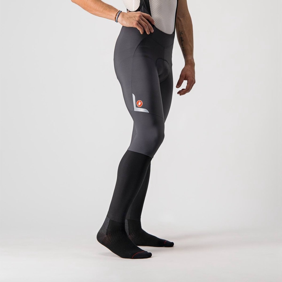 Castelli VELOCISSIMO 5 Men Bib Tights Dark Grey / Silver | 4218-MCFXP