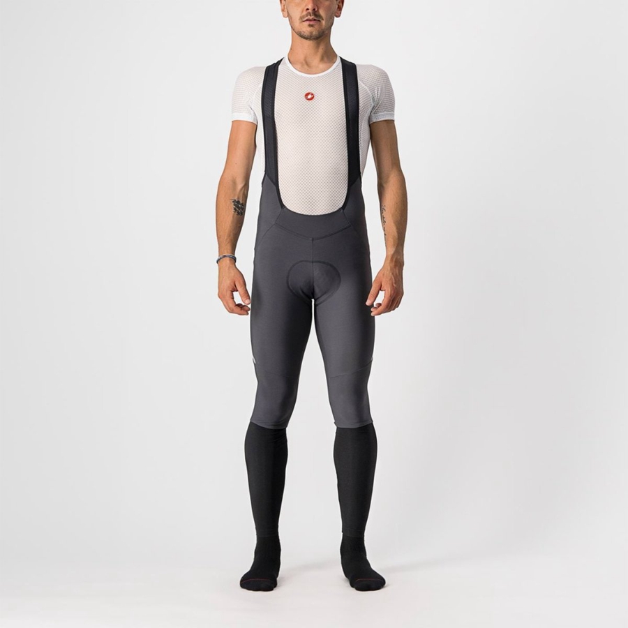 Castelli VELOCISSIMO 5 Men Bib Tights Dark Grey / Silver | 4218-MCFXP