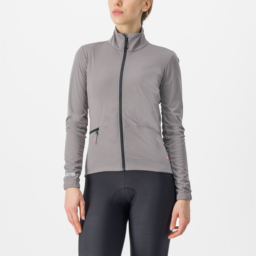 Castelli VENTO TRAIL Women Jackets Grey | 6143-SNOMX