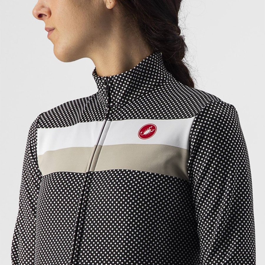 Castelli VOLARE LS Women Jersey Black / White | 5980-NQTBJ