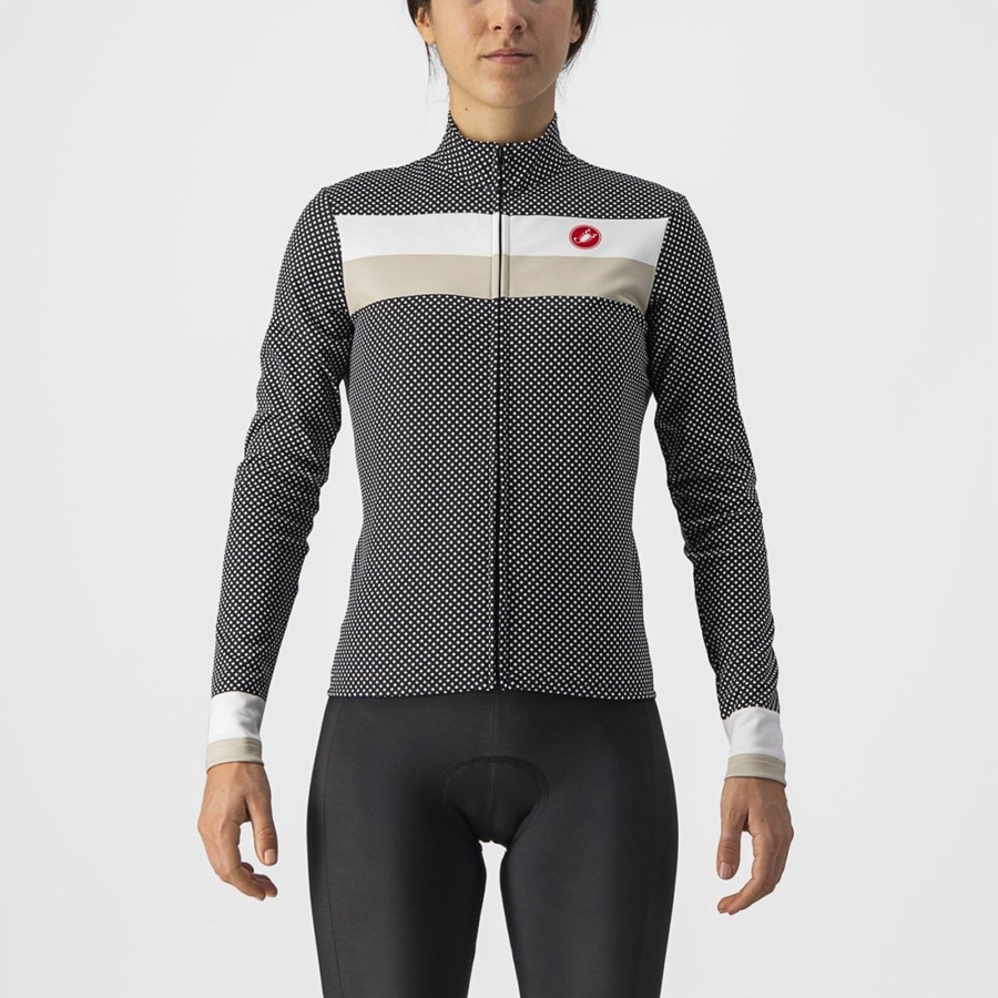 Castelli VOLARE LS Women Jersey Black / White | 5980-NQTBJ