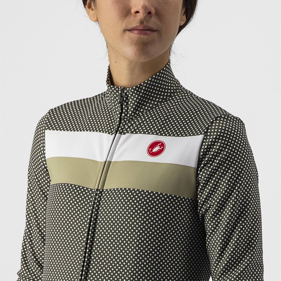 Castelli VOLARE LS Women Jersey Green / White / Green | 9467-OVCAP